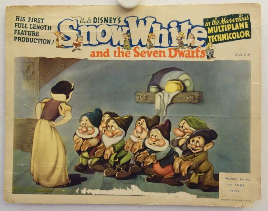 Snow White and the Seven Dwarfs original release US lobby card